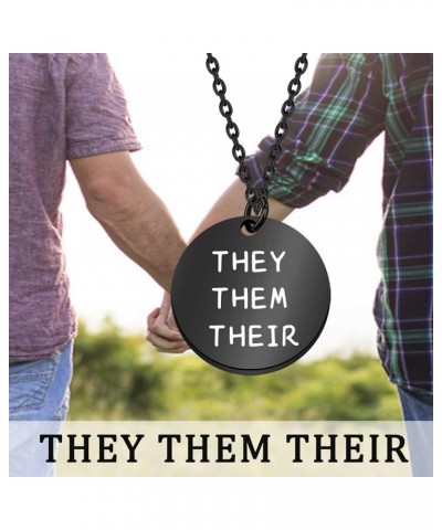 They Them Their Gender Pronouns Necklace Transgender Necklace LBGTQ Pride Jewelry Gift for Transitioning Friend they them the...