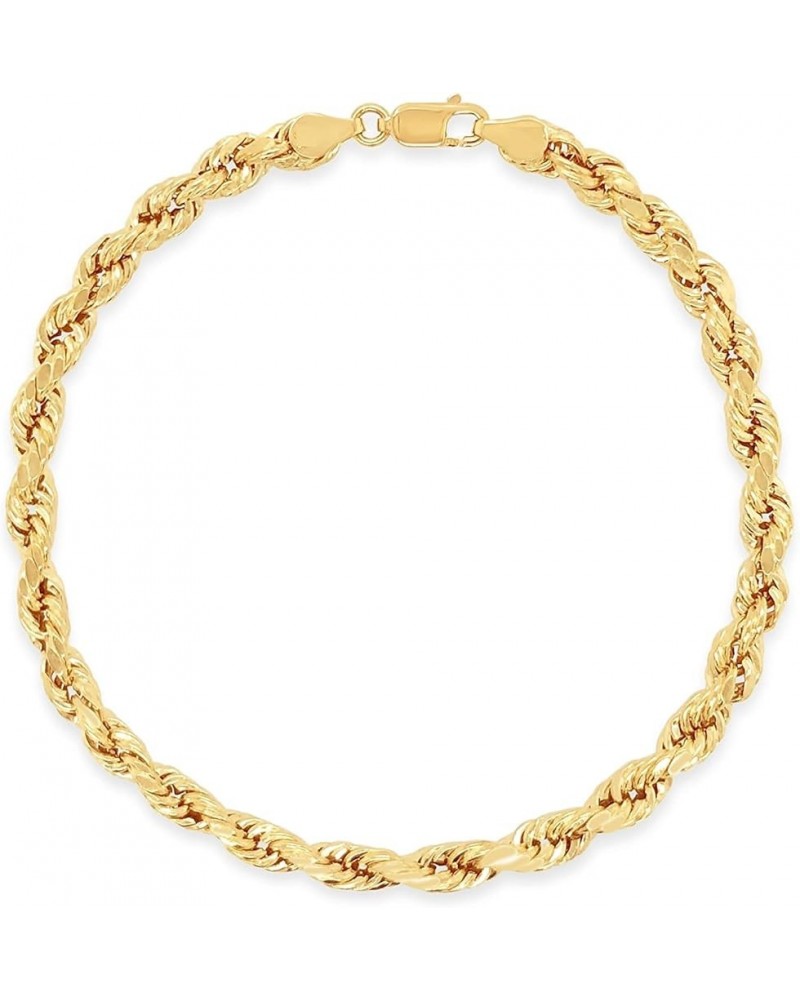 10k Gold Rope Chain Bracelet Yellow Gold / 5mm / 7 inch 7.0 Inches $38.76 Bracelets