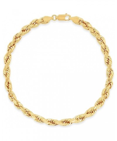 10k Gold Rope Chain Bracelet Yellow Gold / 5mm / 7 inch 7.0 Inches $38.76 Bracelets