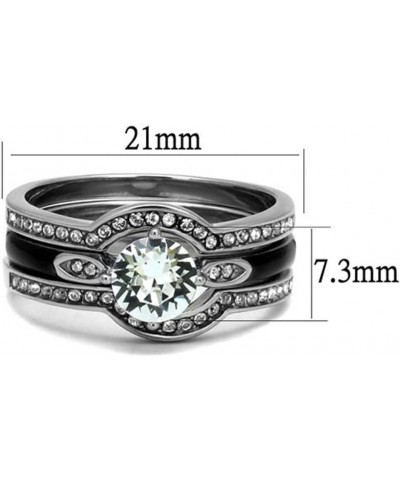 Her and His 4 Piece Silver and Black Stainless Steel and Titanium Wedding Ring Band Set Size Women's 08 Men's 09 $20.50 Sets