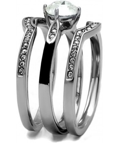 Her and His 4 Piece Silver and Black Stainless Steel and Titanium Wedding Ring Band Set Size Women's 08 Men's 09 $20.50 Sets