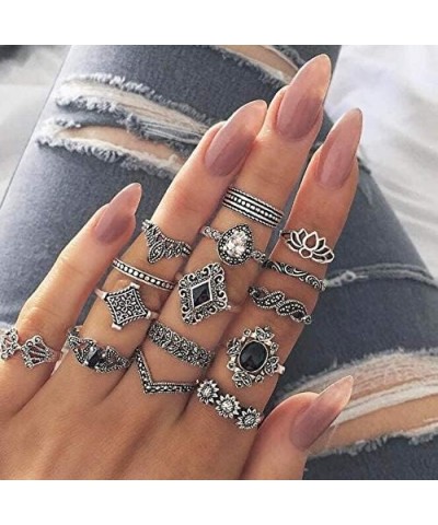 Snake Octopus Knuckle Rings Set, Simple Stacking Rings for Women Girls Men, Vintage Retro Crystal Bohemian Midi Rings, Joint ...