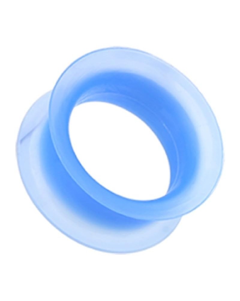 Ultra Thin Flexible Silicone Ear Skin Double Flared Ear Gauge Tunnel Plug (Sold by Pair) 7/16", Blue $8.69 Body Jewelry