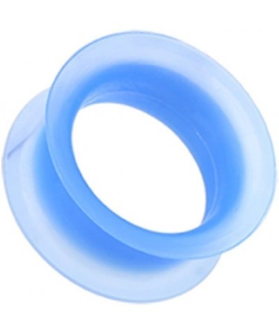 Ultra Thin Flexible Silicone Ear Skin Double Flared Ear Gauge Tunnel Plug (Sold by Pair) 7/16", Blue $8.69 Body Jewelry