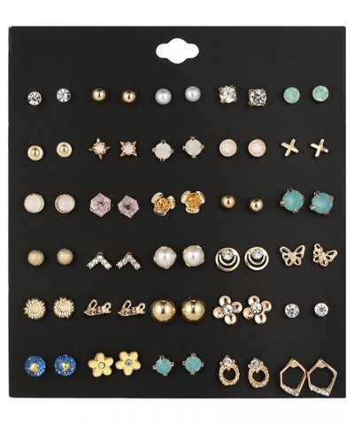 Fashion Earring Set Pendants Earring 30 Pairs of Pearl Earring Crystal Ear Studs $7.01 Earrings