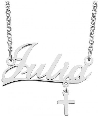 Custom Stainless Steel Pendant Customized Plate Silver Personalized Name Necklace Julia $10.31 Necklaces