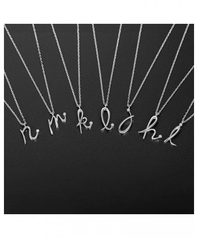 Initial Necklace for Women Girls 18K White Gold Plated Sterling Silver 26 Latin Cursive Letters Personalized Necklace Y $15.5...