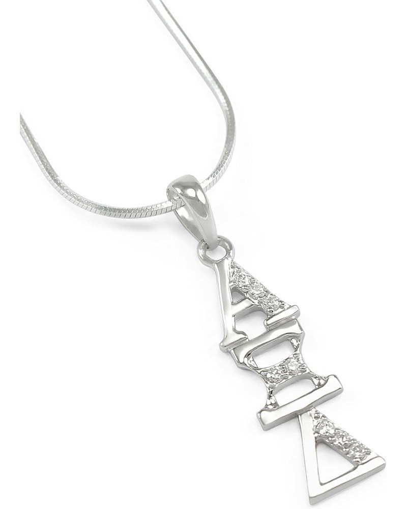 Alpha Xi Delta Sterling Silver Lavaliere with CZs 20.0 Inches $16.50 Pendants