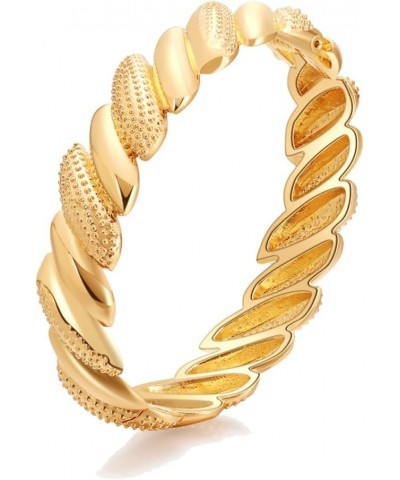 18K Gold Bangle Bracelets for Women Trendy Wide Chunky Cuff Bracelets Hammered Irregular Wrist Cuff Wrap Bracelet A $11.99 Br...