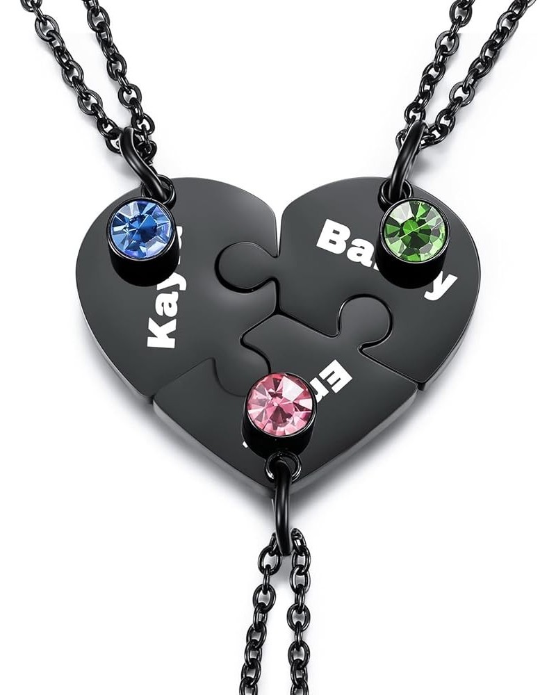 Personalized Heart Puzzle Pieces Couple Necklace Sets 2/3/4/5 Pieces for Men/Women Couple/Friendship/Love Necklace Name/Text ...