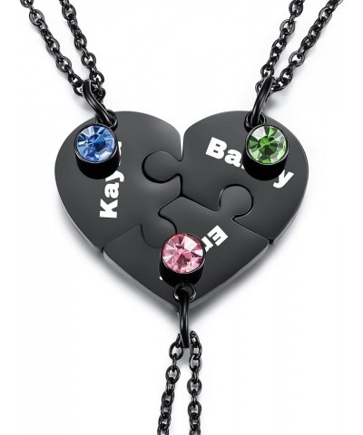 Personalized Heart Puzzle Pieces Couple Necklace Sets 2/3/4/5 Pieces for Men/Women Couple/Friendship/Love Necklace Name/Text ...