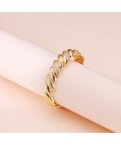 18K Gold Bangle Bracelets for Women Trendy Wide Chunky Cuff Bracelets Hammered Irregular Wrist Cuff Wrap Bracelet A $11.99 Br...