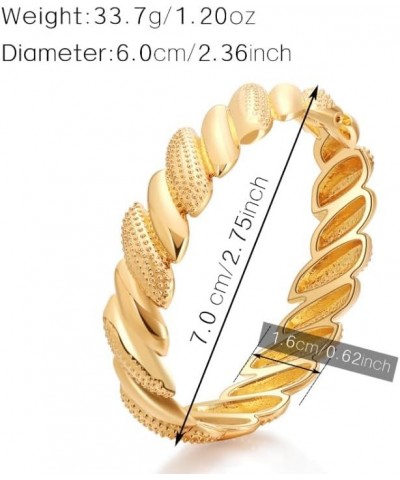 18K Gold Bangle Bracelets for Women Trendy Wide Chunky Cuff Bracelets Hammered Irregular Wrist Cuff Wrap Bracelet A $11.99 Br...