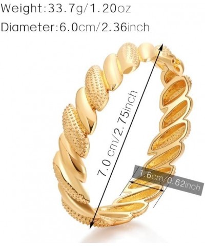 18K Gold Bangle Bracelets for Women Trendy Wide Chunky Cuff Bracelets Hammered Irregular Wrist Cuff Wrap Bracelet A $11.99 Br...