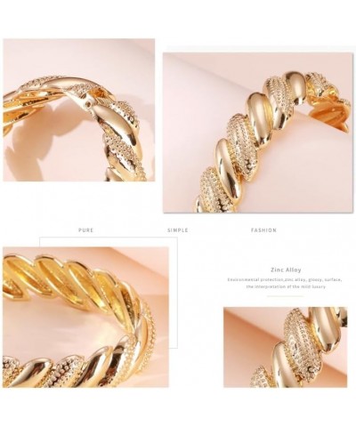 18K Gold Bangle Bracelets for Women Trendy Wide Chunky Cuff Bracelets Hammered Irregular Wrist Cuff Wrap Bracelet A $11.99 Br...