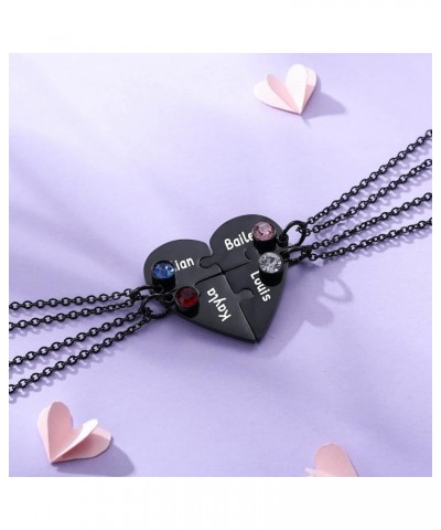 Personalized Heart Puzzle Pieces Couple Necklace Sets 2/3/4/5 Pieces for Men/Women Couple/Friendship/Love Necklace Name/Text ...