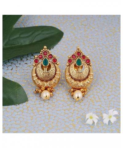 Ethnic Chandelier Earrings, Gold Plated Ethnic Traditional South Indian Jewellry,tops Earring, Womens Earrings, Gold Earing, ...