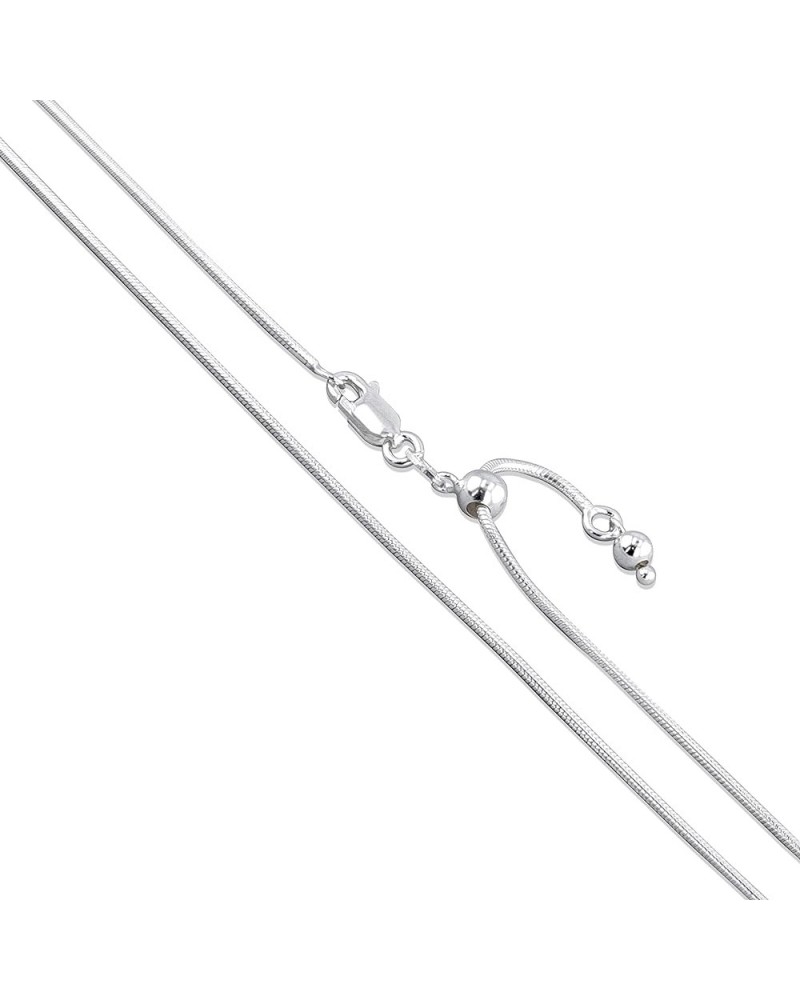 Sterling Silver Round Snake 0.8mm 0.9mm 1mm 1.2mm 1.6mm Chain 925 Italy Necklace 1.6mm Length 30 Inches (Adjustable) $11.74 N...