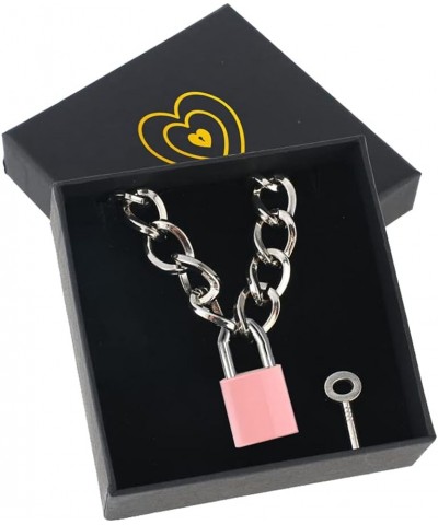 Lover Heart Padlock Necklace Metal Padlock Collar Choker for Men Women with Lock and Key A1 $11.79 Necklaces