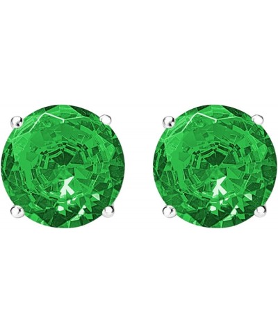 1/2-10 Carat Total Weight Emerald Stud Earrings 4 Prong Screw Back 1.5 Carat 14K White Gold $1.00 Earrings