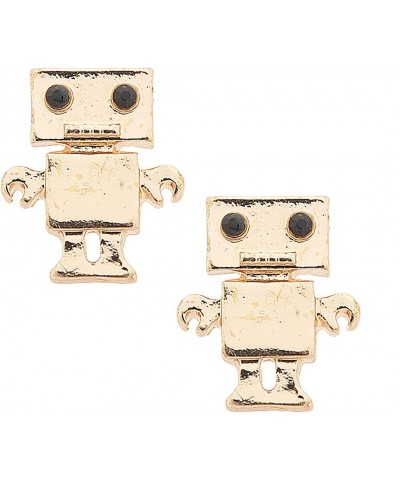 Gold Plated Box Robot Earrings $9.11 Earrings