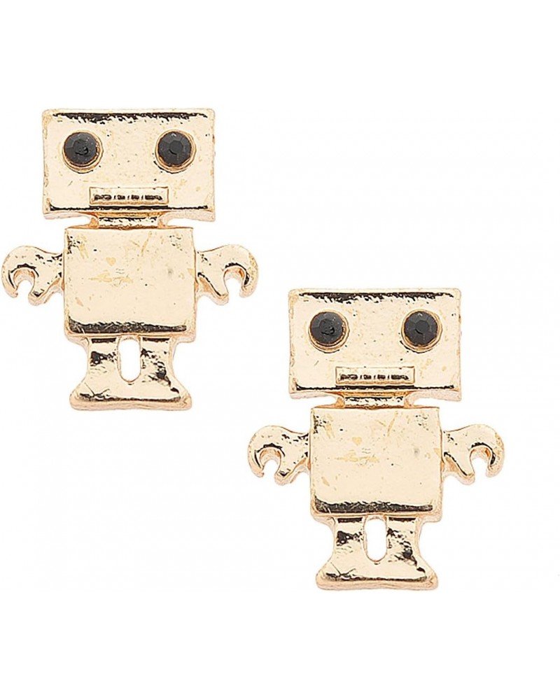 Gold Plated Box Robot Earrings $9.11 Earrings