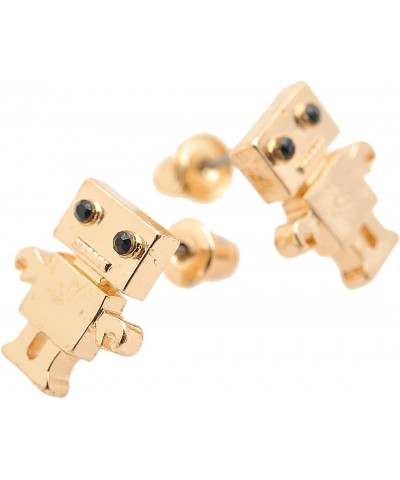 Gold Plated Box Robot Earrings $9.11 Earrings