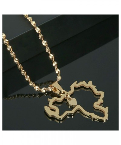 Stainless Steel Venezuela Map Pendant Necklace Venezuelan Jewelry (Gold) $7.50 Necklaces