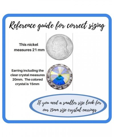 PammyJ Aurora Borealis 20mm Round Crystal Framed Earrings, Wedding Brides Earrings, Competition Stud Earrings $14.27 Earrings