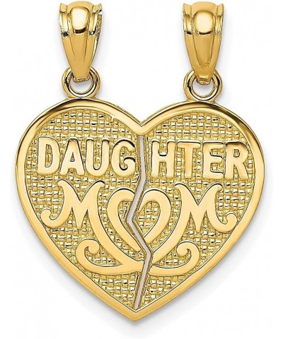 14k Yellow Gold Daughter Mom Break Apart Heart Necklace Charm Pendant Mot Breakapart Fine Jewelry For Women Gifts For Her $92...