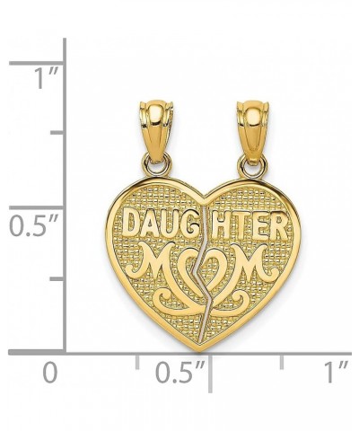 14k Yellow Gold Daughter Mom Break Apart Heart Necklace Charm Pendant Mot Breakapart Fine Jewelry For Women Gifts For Her $92...