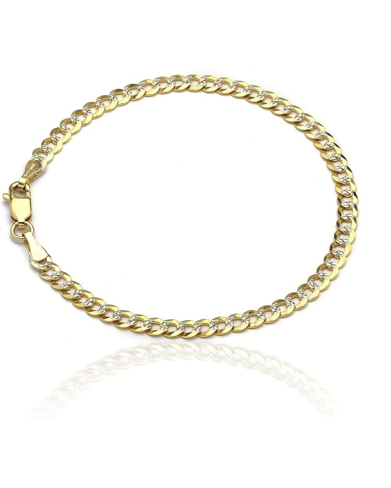 10k Fine gold 4mm Curb Cuban Chain Bracelet and Anklet 9.0 Inches White-and-yellow-gold $101.52 Anklets