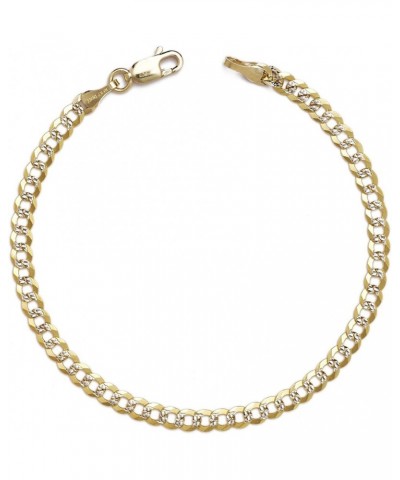 10k Fine gold 4mm Curb Cuban Chain Bracelet and Anklet 9.0 Inches White-and-yellow-gold $101.52 Anklets