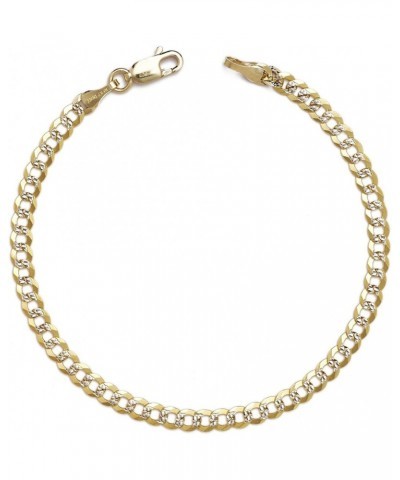 10k Fine gold 4mm Curb Cuban Chain Bracelet and Anklet 9.0 Inches White-and-yellow-gold $101.52 Anklets