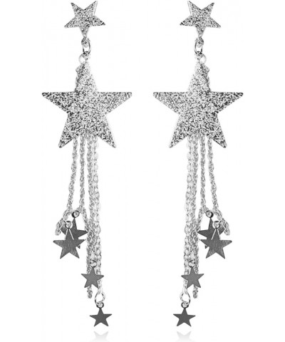 Star Dangle Earrings for Women Lasel Star Sequin Earrings for Girls Dazzling Star Tassel Earrings Pearl Stud Earrings for Sum...