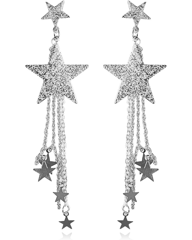 Star Dangle Earrings for Women Lasel Star Sequin Earrings for Girls Dazzling Star Tassel Earrings Pearl Stud Earrings for Sum...