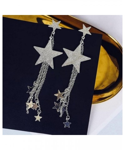 Star Dangle Earrings for Women Lasel Star Sequin Earrings for Girls Dazzling Star Tassel Earrings Pearl Stud Earrings for Sum...