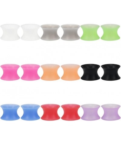 9 Pairs Ultra Thin Silicone Ear Skin Flexible Flesh Tunnel Expander Stretching Gauge Earlets Plug Gauges Kit Same Sizes 6G-12...