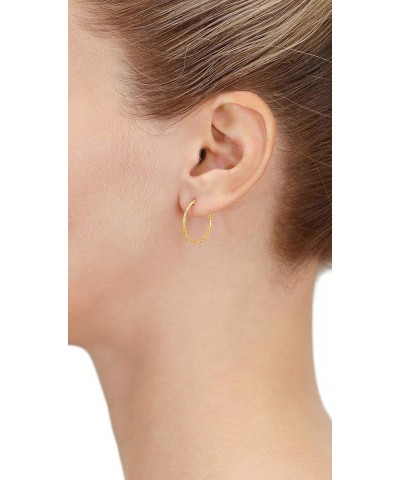 14k Yellow Gold Twisted Round Hoop Earrings 18mm $33.79 Earrings