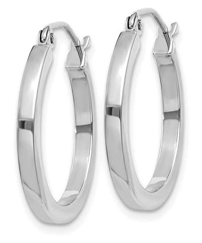 14k Gold Square-Tubed Hoop Earrings (2mm Thick) 20mm - White Gold $159.73 Earrings