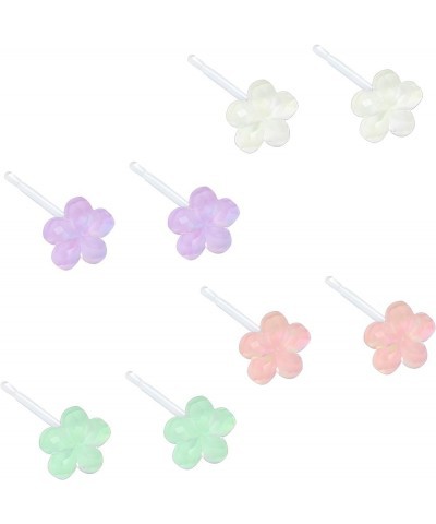 4/7 Pairs Colorful Flower Stud Earrings for Women Cute Dainty Small Plastic Flower Stud Earrings 4 Pairs $10.02 Earrings