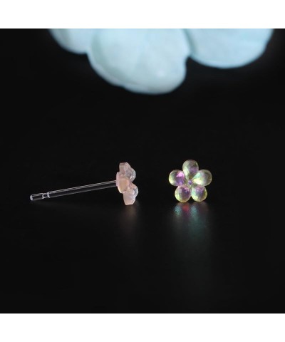 4/7 Pairs Colorful Flower Stud Earrings for Women Cute Dainty Small Plastic Flower Stud Earrings 4 Pairs $10.02 Earrings