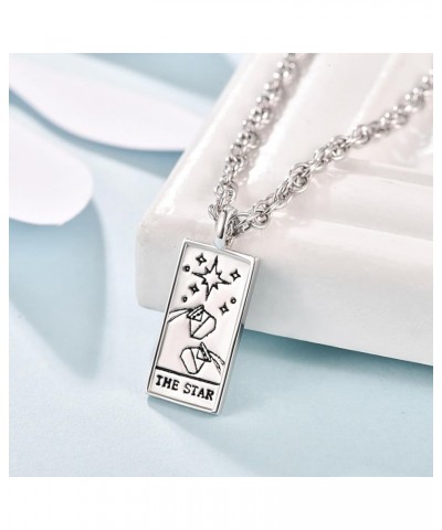 TANGPOET Tarot Cards Necklace Sterling Silver Vintage Tarot Jewelry Good Luck Amulet Pendants Birthday Gifts for Women Teens ...