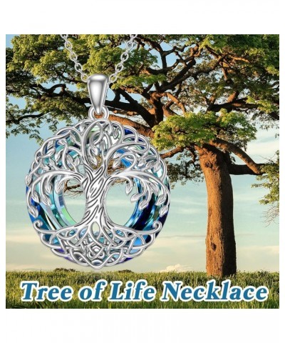 Tree of Life Necklace Sterling Silver Celtic Necklace Moonstone Tree of Life Jewelry Gifts for Women Men with 18"+2" Chain Tr...