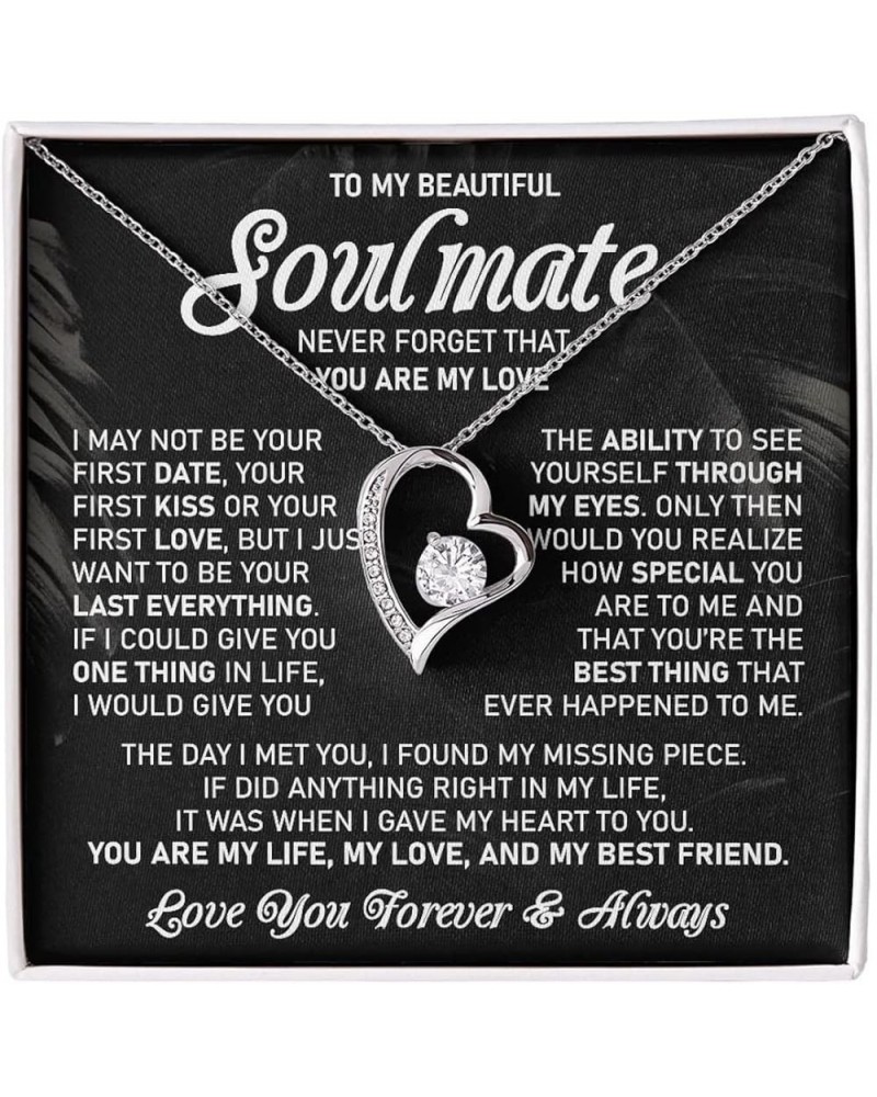 To My Wife Necklace From Husband, To My Soulmate Necklace For Women, Romantic Gifts For Wife, Anniversary Present For My Best...