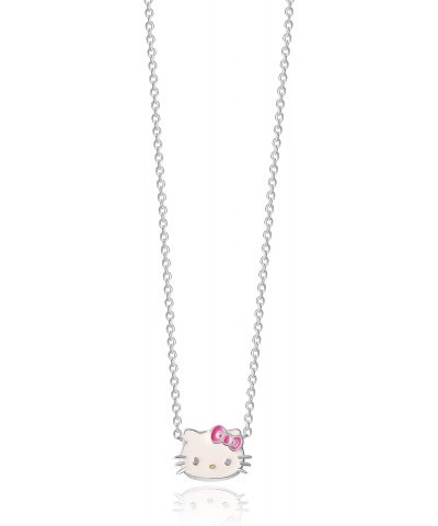 Sanrio Hello Kitty Womens Necklace 16" + 2" - Sterling Silver Necklace with Enamel Hello Kitty Pendant Officially Licensed $2...