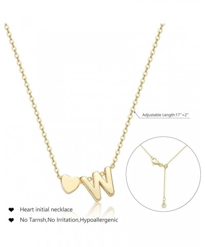 CHESKY Heart Initial Necklaces for Women Girls, 14K Gold Filled Heart Pendant Necklace Simple Small Cute Necklaces for Teen G...