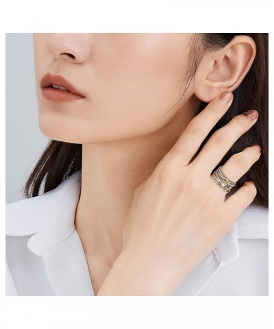 Designer Jewelry Two Tone Cable Wire Intertwined Crossover Statement Ring Chunky 11 mm Wide Band Rings for Women Gift 11 mm W...