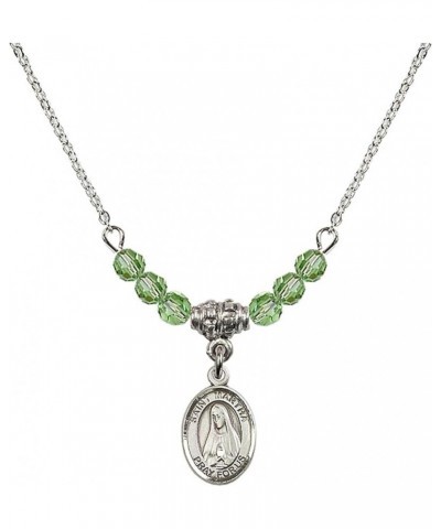 August Birth Month Bead Necklace with Catholic Patron Saint Petite Charm, 18 Inch Saint Martha $33.24 Necklaces