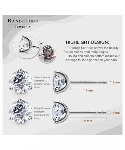 STUNNING FLAME" 18K Gold Plated Silver Brilliant Cut Simulated Diamond Cubic Zirconia Stud Earrings 5.0 carats 14k Gold Post ...